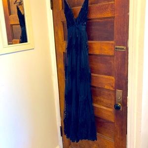 Long Navy Winter Dress